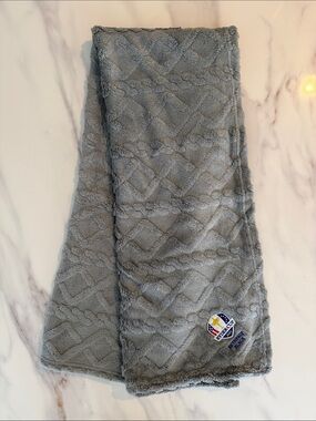 NEW Ryder Cup 2025 Bethpage Black Grey Fleece Throw Blanket Golf Memorabilia